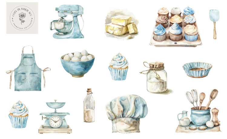 Sticker Sheet - Bakery Blue