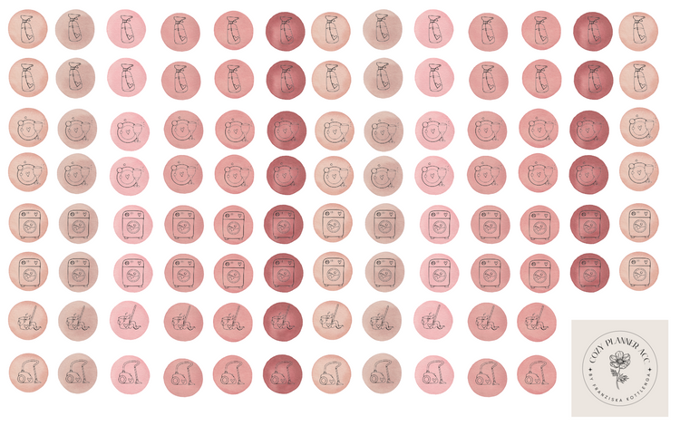 Sticker Sheet -Home Work Icons Rosé