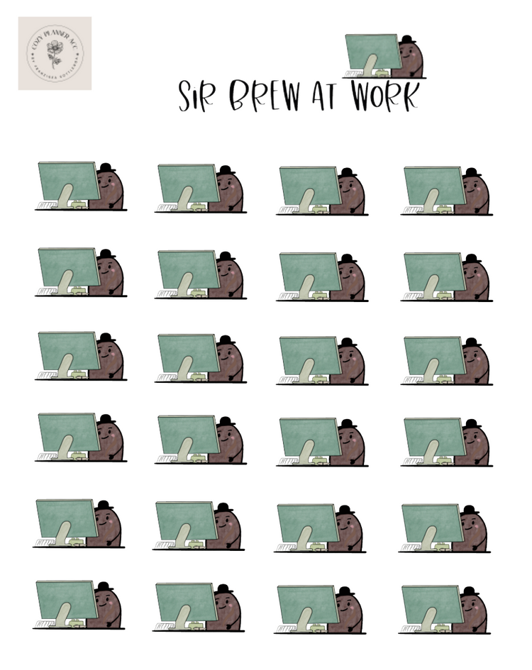 Sticker Sheet -Mini Sir Brew at work