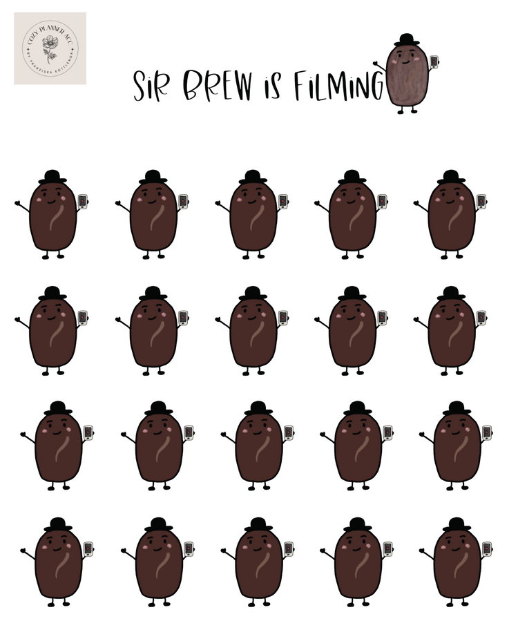 Sticker Sheet - Mini Sir Brew is filming