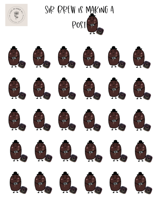 Sticker Sheet - Mini Sir Brew is making a post