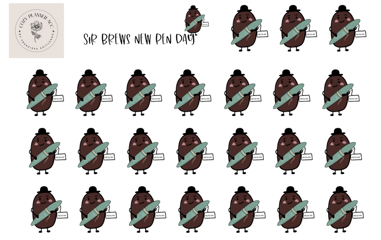 Sticker Sheet - Sir Brews new pen day