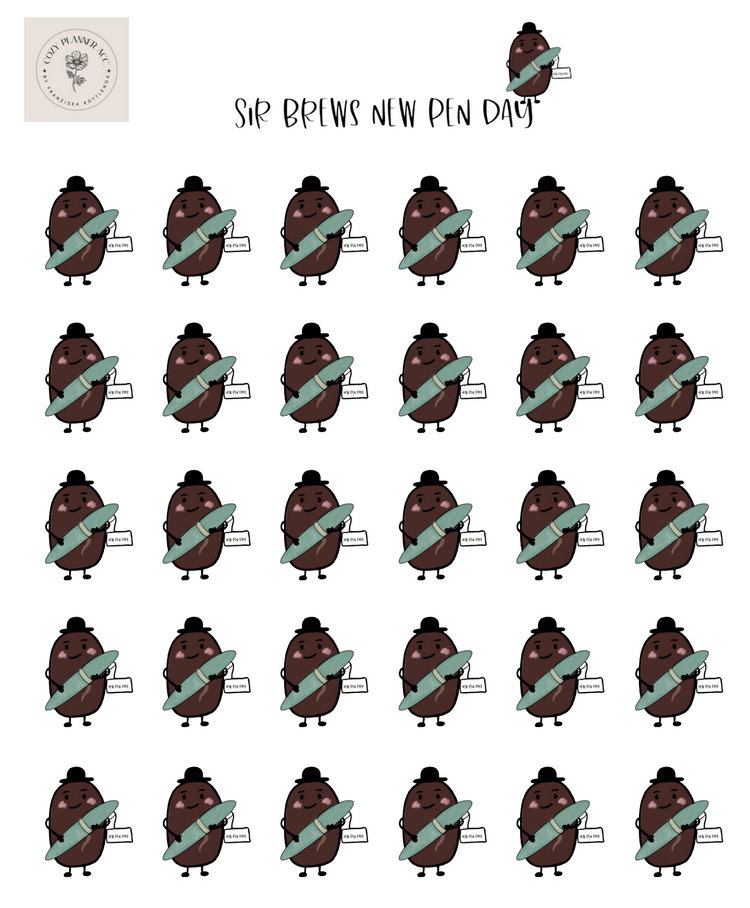 Sticker Sheet - Mini Sir Brews new pen day
