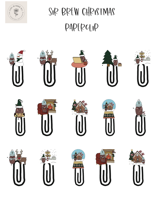 Sticker Sheet - Sir Brew Christmas paperclips