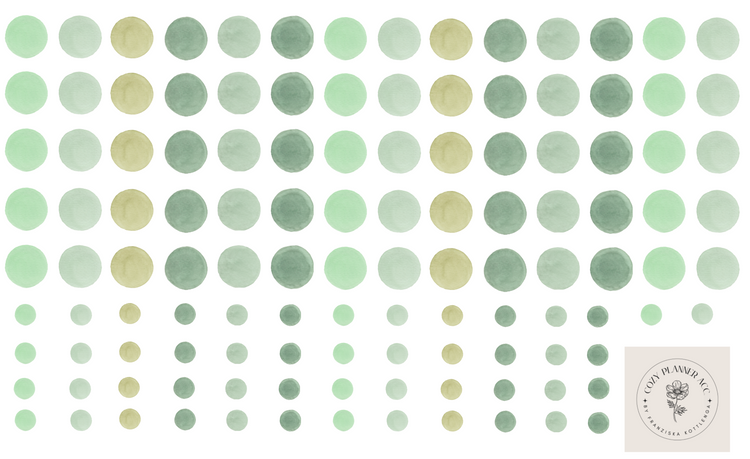 Sticker Sheet -Dots Green