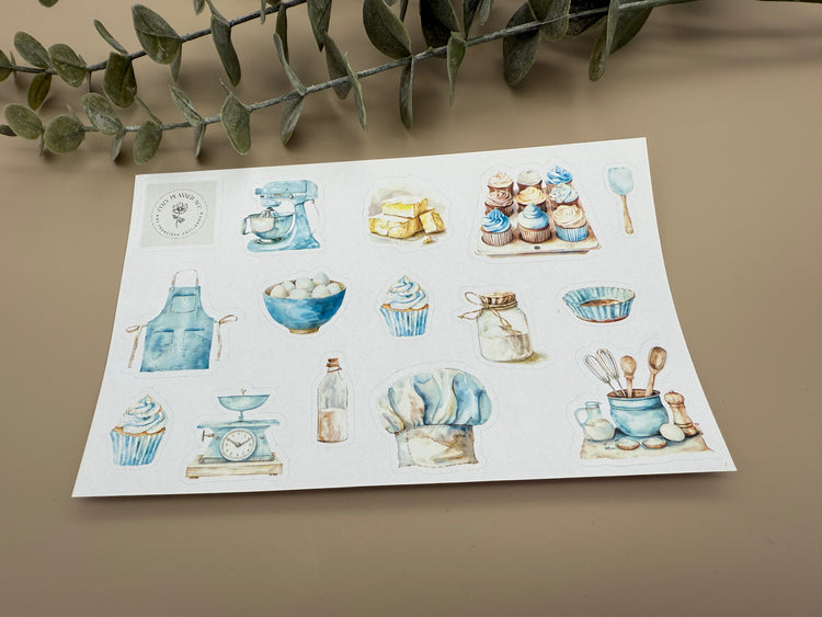 Sticker Sheet - Bakery Blue