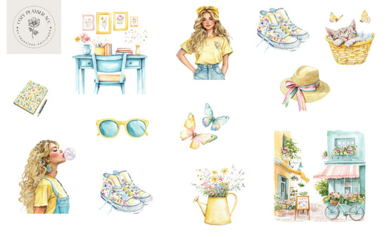 Sticker Sheet - Spring Vibes - Cozy Planner Acc. by Franziska Kottlenga