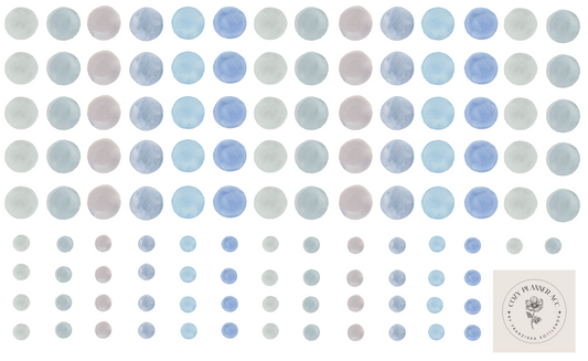 Sticker Sheet -Dots Blue