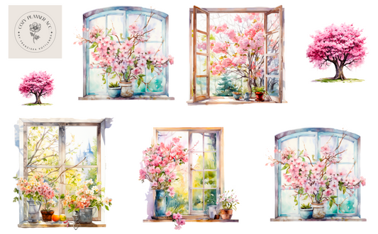 Sticker Sheet -Sakura Window