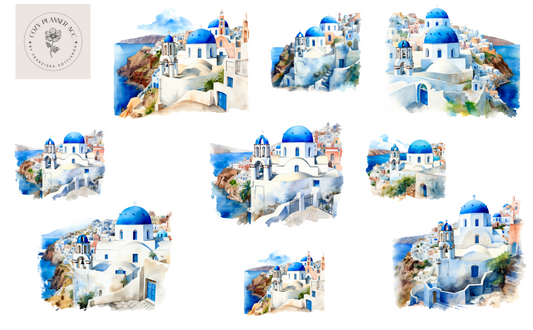 Sticker Sheet -Santorini City View