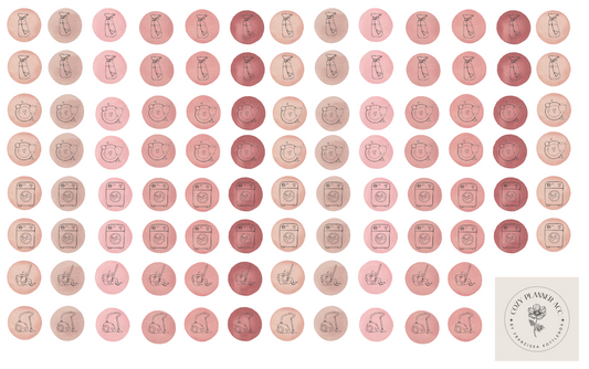 Sticker Sheet -Home Work Icons Rosé