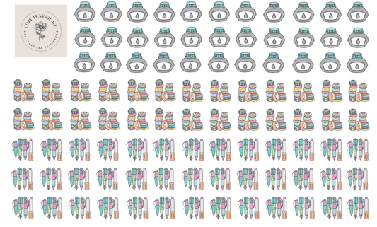 Sticker Sheet -Stationery Icons Pastel
