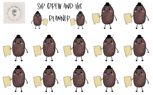 Sticker Sheet -Sir Brew and his planner