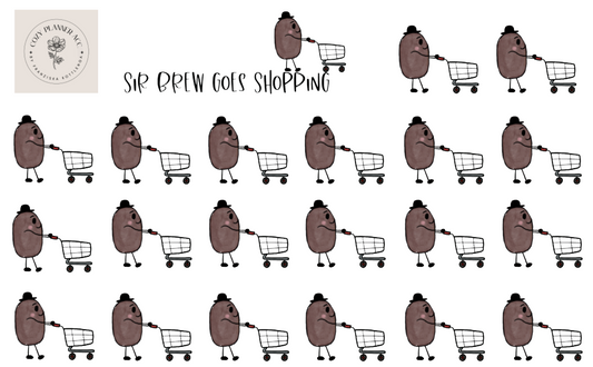 Sticker Sheet -Sir Brew goes Shopping