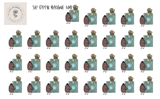 Sticker Sheet -Sir Brew washing time