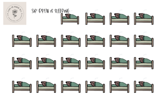 Sticker Sheet -Sir Brew is sleeping