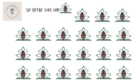 Sticker Sheet -Sir Brews Yoga time