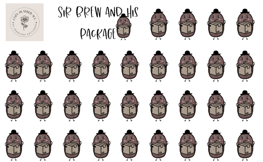 Sticker Sheet -Sir Brew and his package