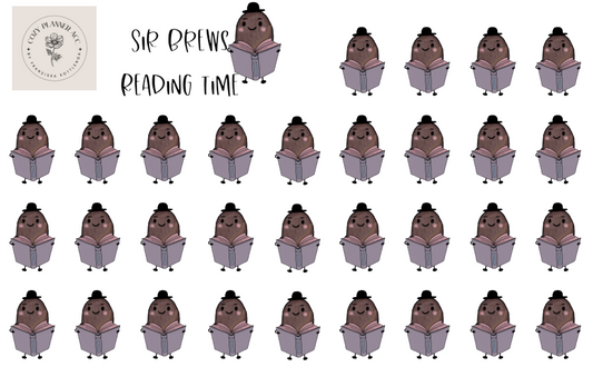 Sticker Sheet -Sir Brews reading time