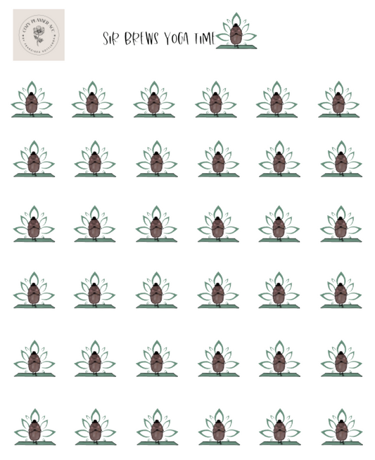 Sticker Sheet - Mini Sir Brews Yoga time