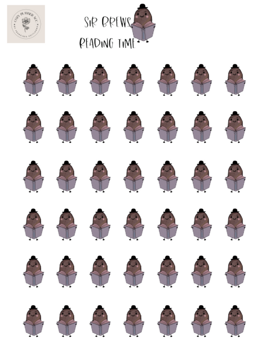 Sticker Sheet -Mini Sir Brews reading time