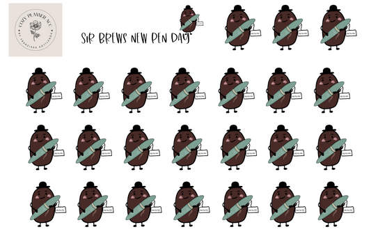 Sticker Sheet - Sir Brews new pen day