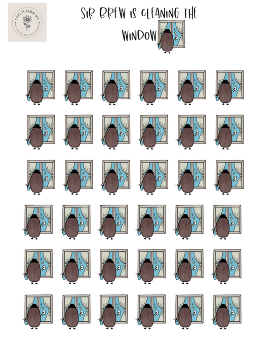 Hoja de pegatinas: La hora del café