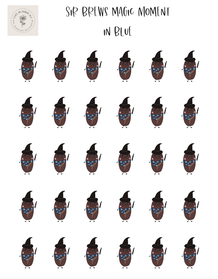 Sticker Sheet - Mini Sir Brews magic moment in blue