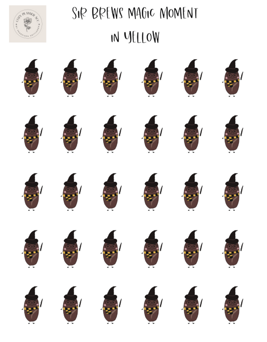 Sticker Sheet - Mini Sir Brews magic moment in yellow