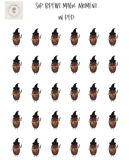 Sticker Sheet - Mini Sir Brews magic moment in red