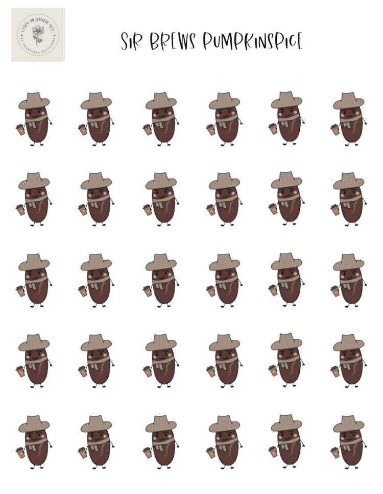 Sticker Sheet - Mini Sir Brews pumpkinspice