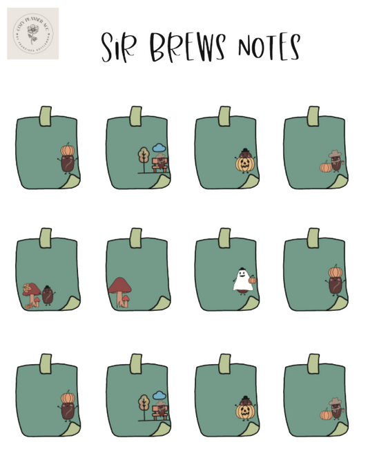Sticker Sheet - Sir Brews notes