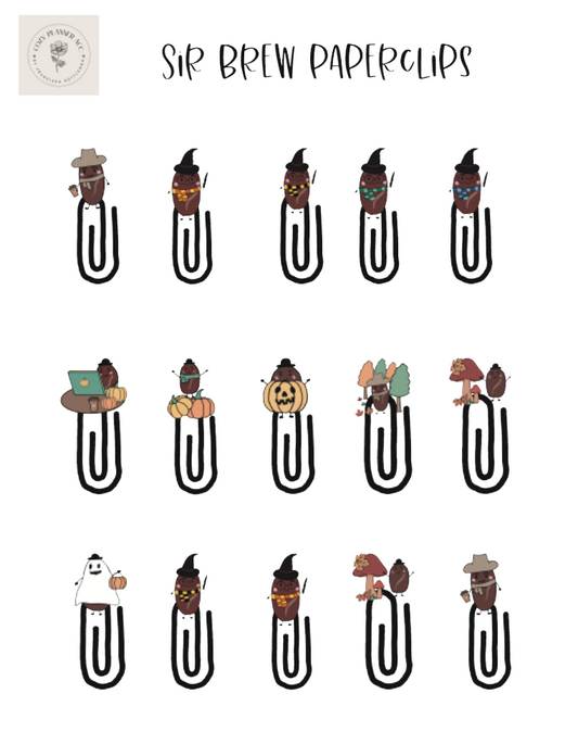 Sticker Sheet - Sir Brew paperclips