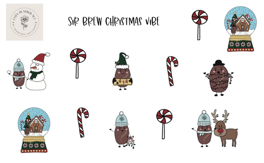 Sticker Sheet - Sir Brew Christmas vibe