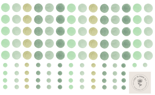 Sticker Sheet -Dots Green