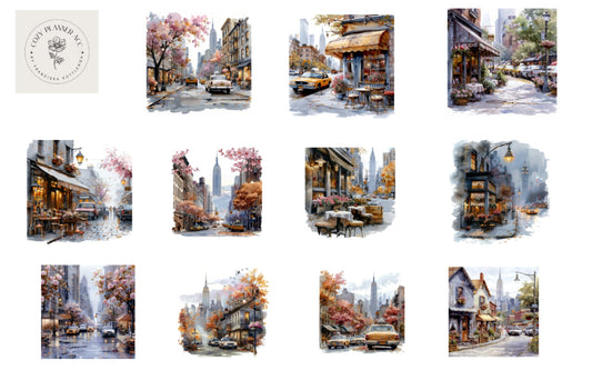 Hoja de pegatinas: La hora del café